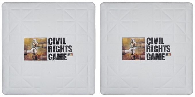 Lot of (2) Civil Rights Game Bases - New York Mets and Chicago White Sox